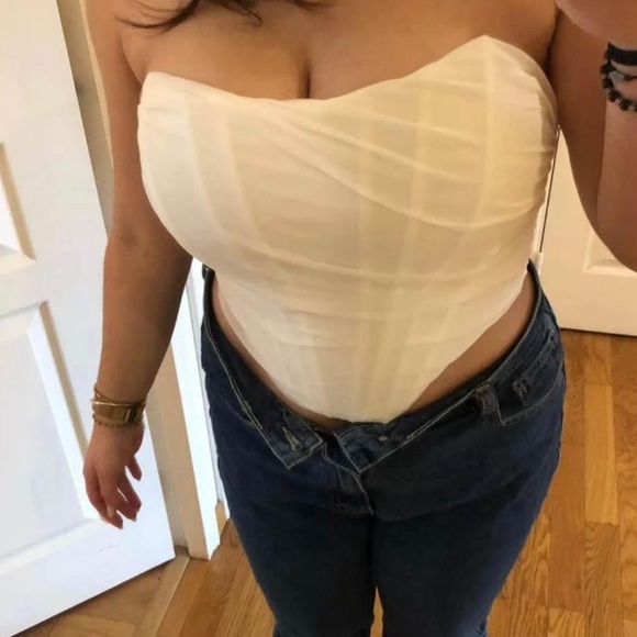 WHITE CORSET TOP - Picture 3 of 4